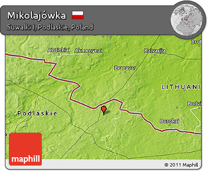 Physical 3D Map of Mikolajówka