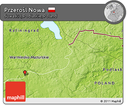Physical 3D Map of Przerośl Nowa