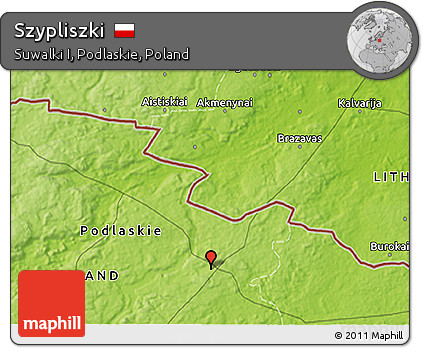 Physical 3D Map of Szypliszki