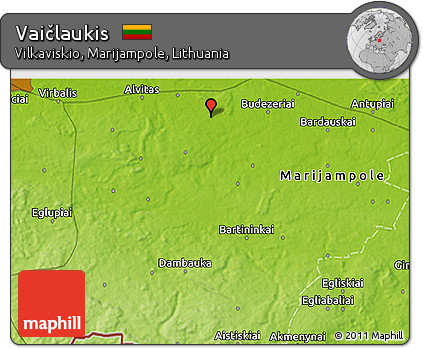Physical 3D Map of Vaičlaukis