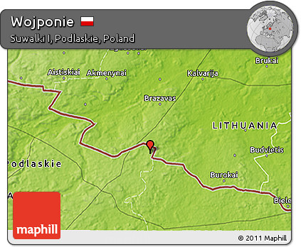 Physical 3D Map of Wojponie