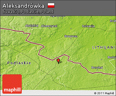 Physical 3D Map of Aleksandrówka