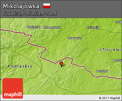 Physical 3D Map of Mikolajówka