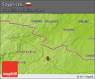 Physical 3D Map of Szypliszki