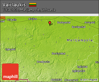Physical 3D Map of Vaičlaukis