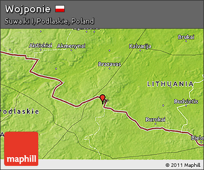 Physical 3D Map of Wojponie
