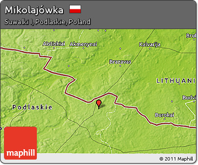 Physical 3D Map of Mikolajówka