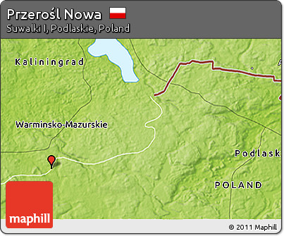 Physical 3D Map of Przerośl Nowa