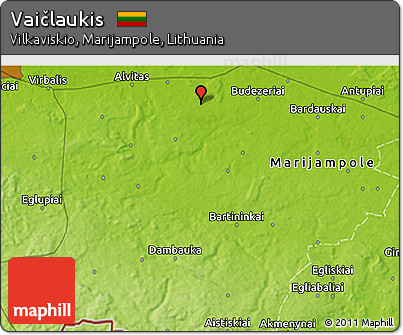 Physical 3D Map of Vaičlaukis