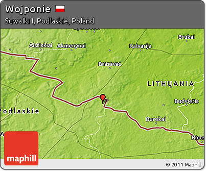 Physical 3D Map of Wojponie