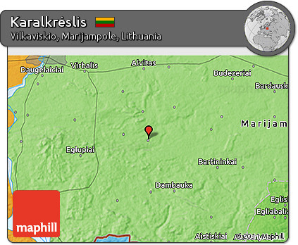 Political 3D Map of Karalkrėslis