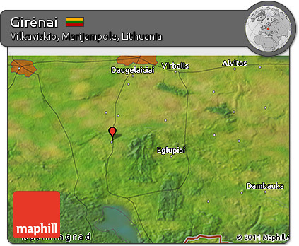 Satellite 3D Map of Girėnai