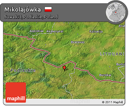 Satellite 3D Map of Mikolajówka