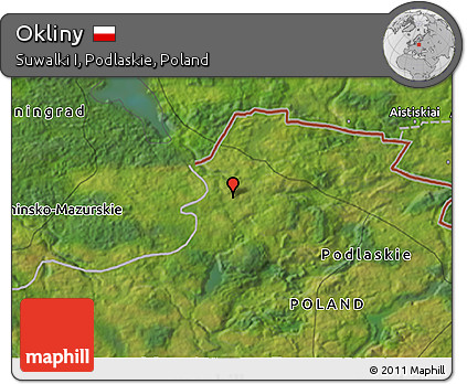 Satellite 3D Map of Okliny