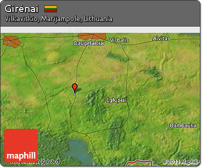 Satellite 3D Map of Girėnai