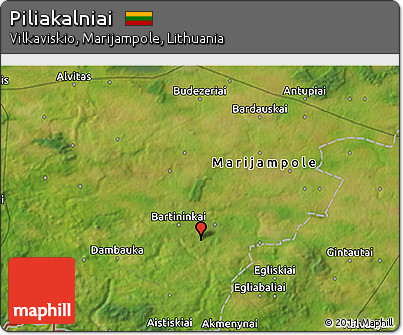 Satellite 3D Map of Piliakalniai
