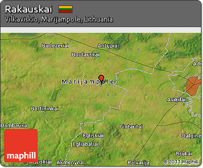 Satellite 3D Map of Rakauskai