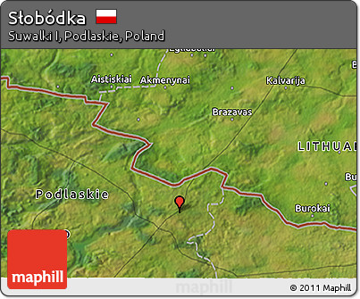 Satellite 3D Map of Słobódka