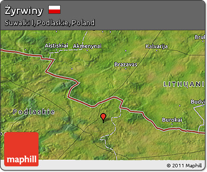 Satellite 3D Map of Żyrwiny