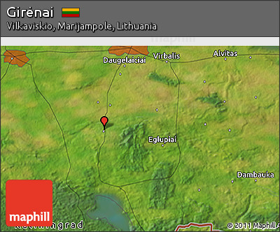 Satellite 3D Map of Girėnai