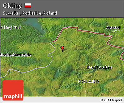 Satellite 3D Map of Okliny