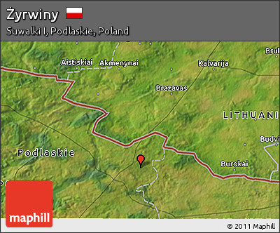 Satellite 3D Map of Żyrwiny