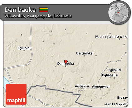 Shaded Relief 3D Map of Dambauka