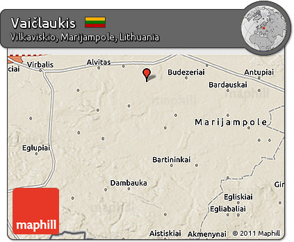 Shaded Relief 3D Map of Vaičlaukis