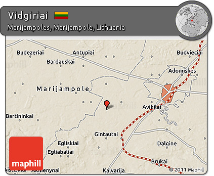 Shaded Relief 3D Map of Vidgiriai