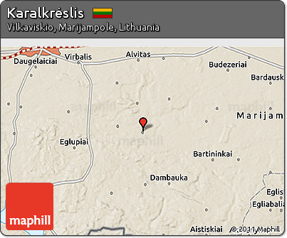 Shaded Relief 3D Map of Karalkrėslis