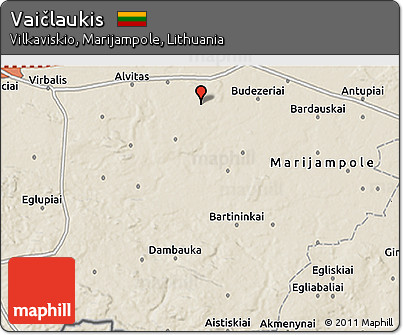 Shaded Relief 3D Map of Vaičlaukis