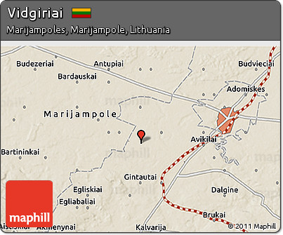 Shaded Relief 3D Map of Vidgiriai