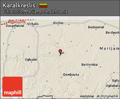 Shaded Relief 3D Map of Karalkrėslis