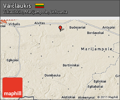 Shaded Relief 3D Map of Vaičlaukis