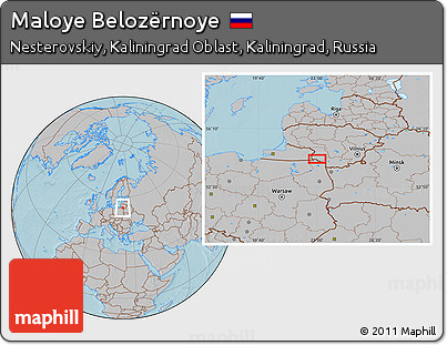 Gray Location Map of Maloye Belozërnoye, hill shading