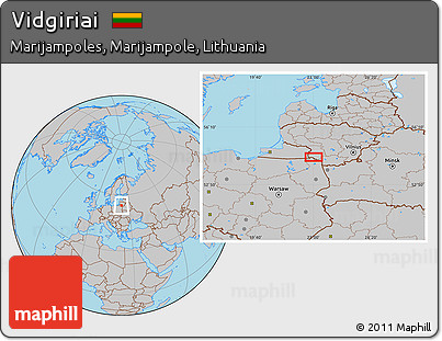 Gray Location Map of Vidgiriai