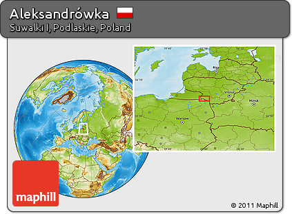 Physical Location Map of Aleksandrówka