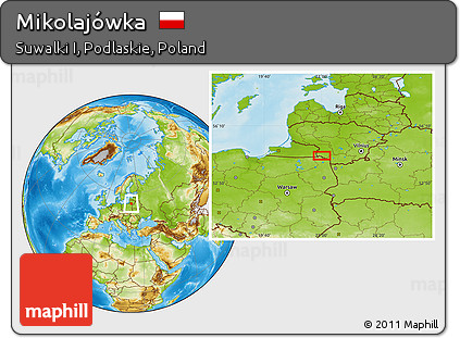Physical Location Map of Mikolajówka
