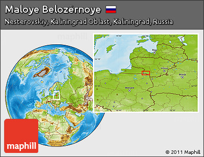 Physical Location Map of Maloye Belozërnoye