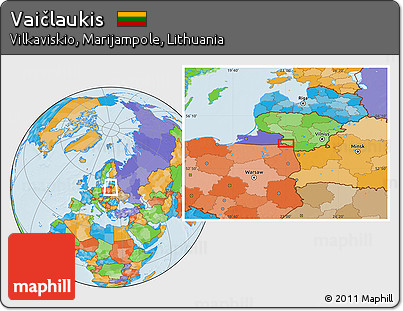 Political Location Map of Vaičlaukis