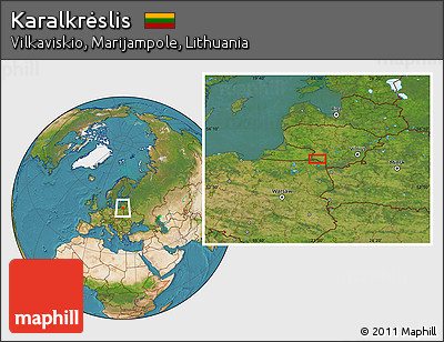 Satellite Location Map of Karalkrėslis