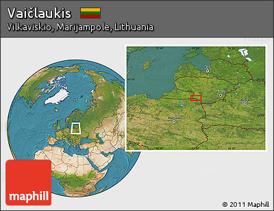 Satellite Location Map of Vaičlaukis