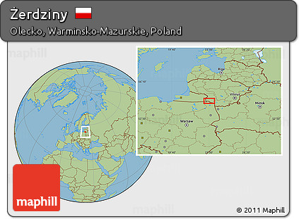 Savanna Style Location Map of Żerdziny