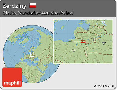 Savanna Style Location Map of Żerdziny