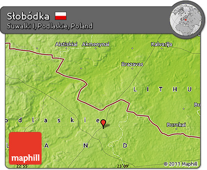 Physical Map of Słobódka