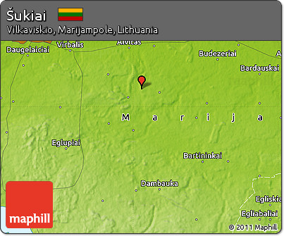 Physical Map of Šukiai