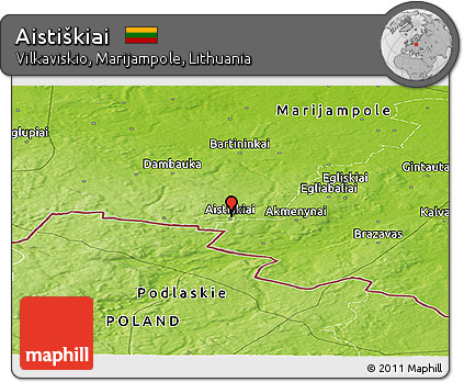 Physical Panoramic Map of Aistiškiai