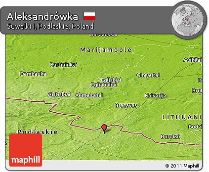 Physical Panoramic Map of Aleksandrówka