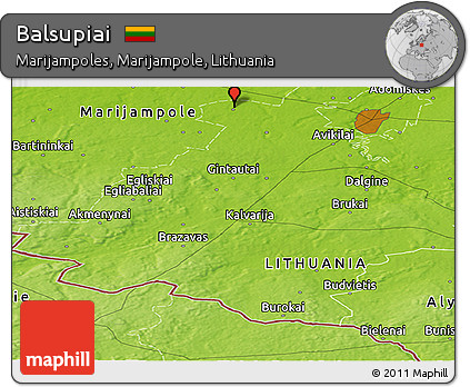 Physical Panoramic Map of Balsupiai