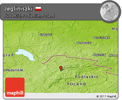 Physical Panoramic Map of Jegliniszki